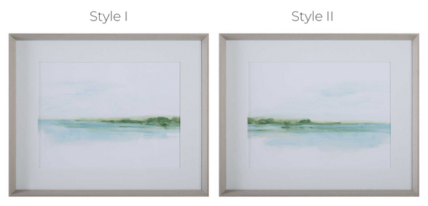 Green Ribbon Coast Framed Prints, 2 Styles, 32"W x 26"H