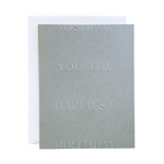 'Happy Birthday' Greeting Card, Sage Blue