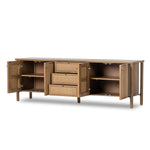 Veta Media Console, Taupe Cane, 81.75"W x 18"D x 27"H