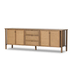 Veta Media Console, Taupe Cane, 81.75"W x 18"D x 27"H