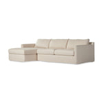 Hampton 2pc Slipcover Sectional with LAF Chaise, Oatmeal, 112"W x 64.5"D