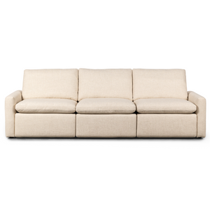 Tillery Power Recliner 3PC 111" Sectional, Antigio Natural Performance Fabric