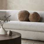 Balle Shearling Pillow Set of 2, Beige, 12"