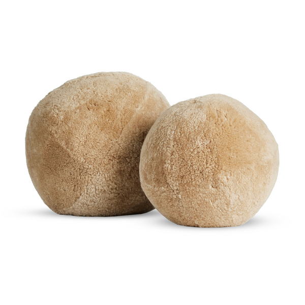 Balle Shearling Pillow Set of 2, Beige, 12"