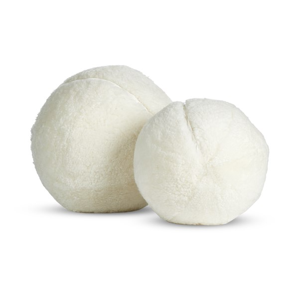 Balle Shearling Pillow Set of 2, White, 12"