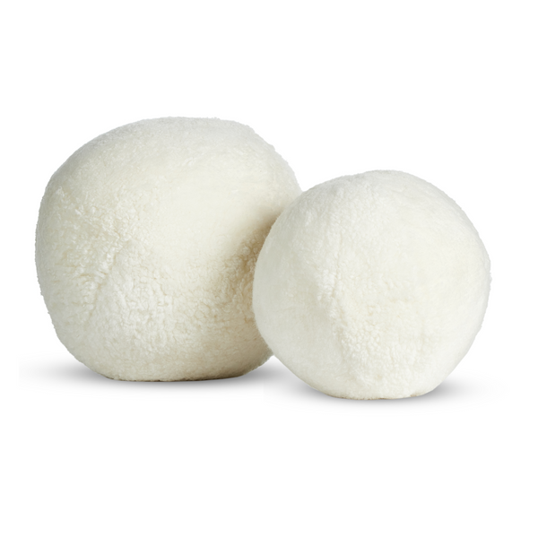 Balle Shearling Pillow Set of 2, White, 12"