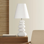 Oslo Ceramic Stacked Stone Table Lamp, White