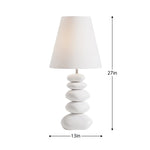 Oslo Ceramic Stacked Stone Table Lamp, White