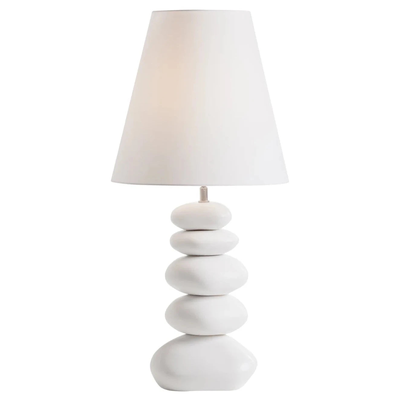 Oslo Ceramic Stacked Stone Table Lamp, White