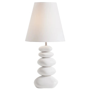 Oslo Ceramic Stacked Stone Table Lamp, White