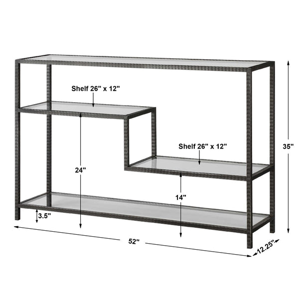 Leo Console Table, 52"W x 34"H x 12"D