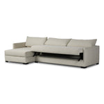 Wickham 2Pc Left Chaise Sleeper Sectional W/Storage, Alameda Snow, 125.5"W