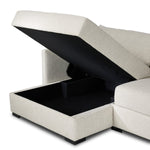 Wickham 2Pc Left Chaise Sleeper Sectional W/Storage, Alameda Snow, 125.5"W