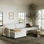 Wickham 2Pc Left Chaise Sleeper Sectional W/Storage, Alameda Snow, 125.5"W