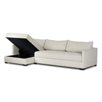 Wickham 2Pc Left Chaise Sleeper Sectional W/Storage, Alameda Snow, 125.5"W