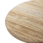 Figueroa End Table - Light Beige Travertine, 21"Dia