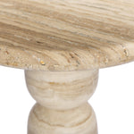 Figueroa End Table - Light Beige Travertine, 21"Dia