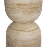 Figueroa End Table - Light Beige Travertine, 21"Dia
