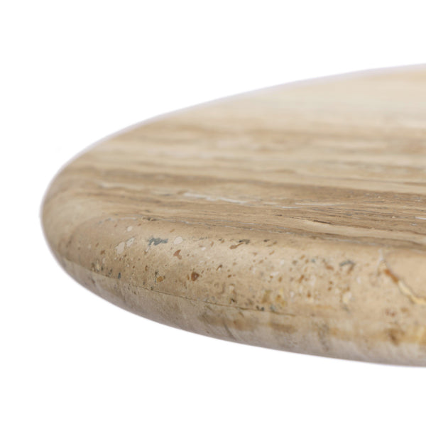 Figueroa End Table - Light Beige Travertine, 21"Dia