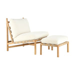 Flannery Footstool, Linosa Cream, 24″W x 18″D x 16″H