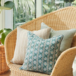 Friuli Celadon Linen Cushion, 22" x 22"