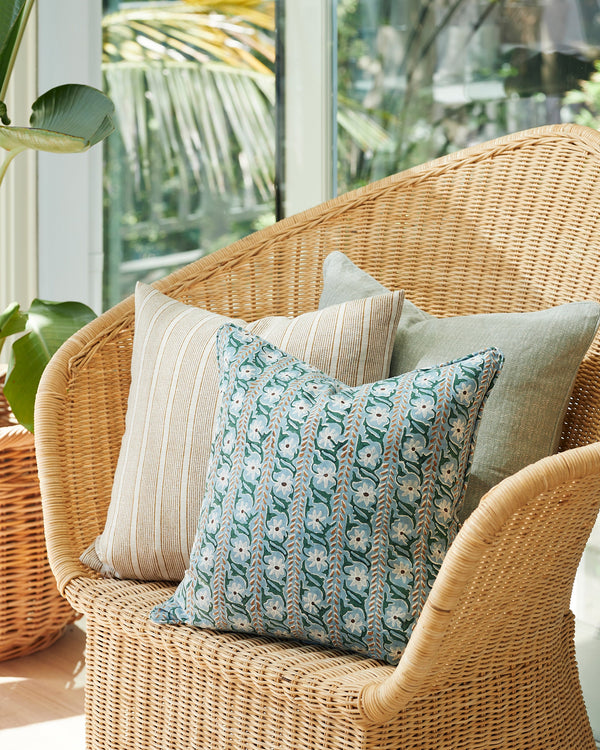 Pollara Saffron Linen Cushion , 20" x 20"