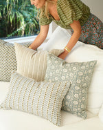 Pollara Khaki Linen Cushion , 20" X 20"