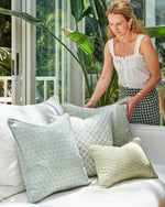 Marbella Cenote Linen Cushion, 22" x 22"