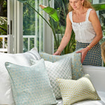 Marbella Cenote Linen Cushion, 22" x 22"