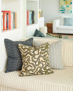 Pollara Indigo Linen Cushion , 20" X 20"