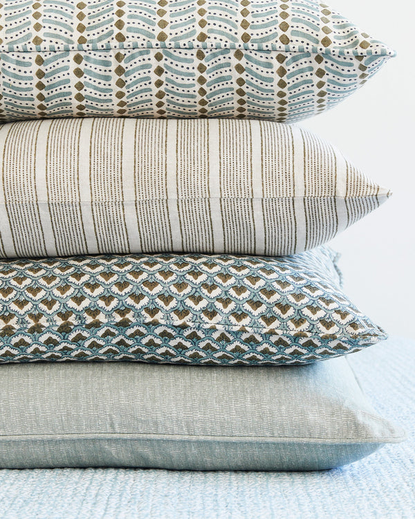 Pollara Khaki Linen Cushion , 20" X 20"
