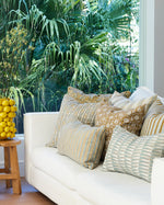 Alacha Saffron Linen Cushion, 22" x 22"