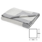 Herringbone Jacquard Knit Cotton Throw - Grey