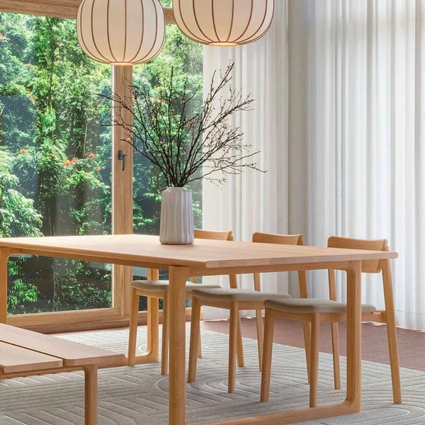 Hover Dining Table, Light Oak, 86.6"W