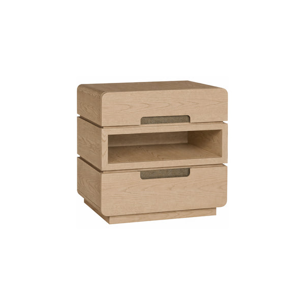 Form Two Drawer Nightstand, Wheat Finish, 30"W