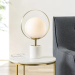 Halo Frosted Glass Globe Marble Base Table Lamp