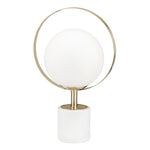 Halo Frosted Glass Globe Marble Base Table Lamp