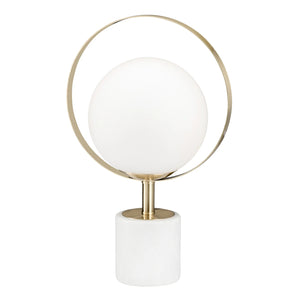 Halo Frosted Glass Globe Marble Base Table Lamp