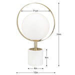 Halo Frosted Glass Globe Marble Base Table Lamp