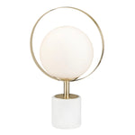 Halo Frosted Glass Globe Marble Base Table Lamp