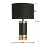 Loris Column Brass/Black Cement Table Lamp