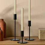 Lumen Matte Black Metal Taper Candle Holder