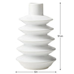 Alba Layered Ring 9.5" Ceramic Vase, Matte White