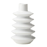 Alba Layered Ring 9.5" Ceramic Vase, Matte White