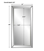 Lytton Mirror, Black, 24"W x 48"H x 1"D