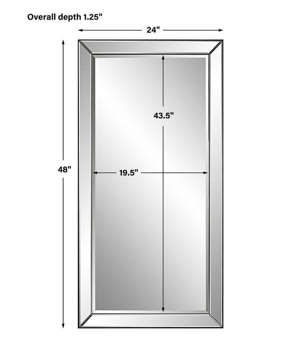 Lytton Mirror, Black, 24"W x 48"H x 1"D