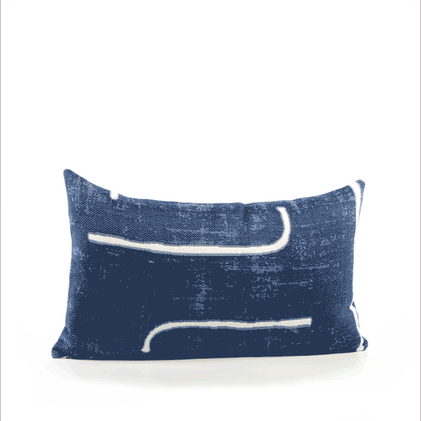 Instinct Lumbar Pillow - Denim, 12" x 20"