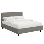 Abbie Platform Bed, Grey Linen, King & Queen