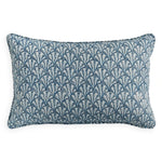 Baku Azure Linen Cushion, 14" x 22"