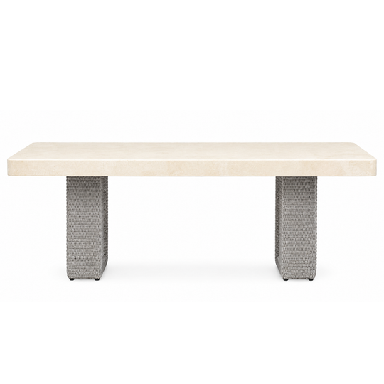 Shoreline Indoor/Outdoor Dining Table - Grey/White Agate, 80" W x 45" D